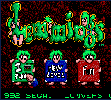 Lemmings title screen for Sega Game Gear